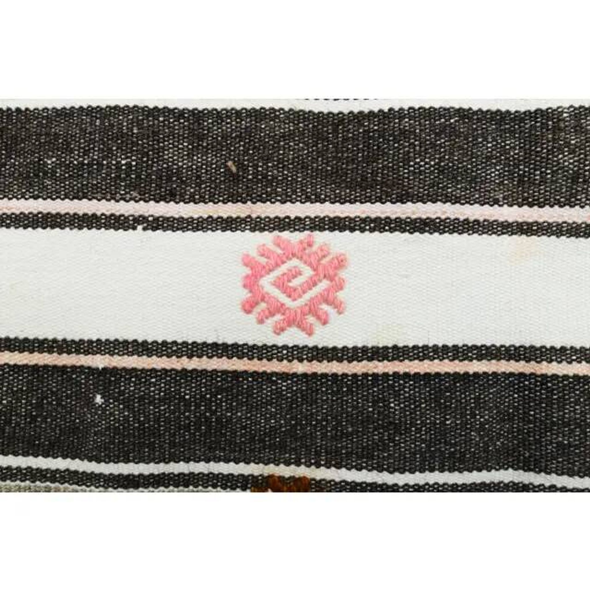 1970s Turkish Oushak handmade wool cotton white runner  70x241