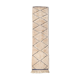 Moroccan Berber carpet blessed ouarain ecru corridor with blue diamonds engraved 312x68cm