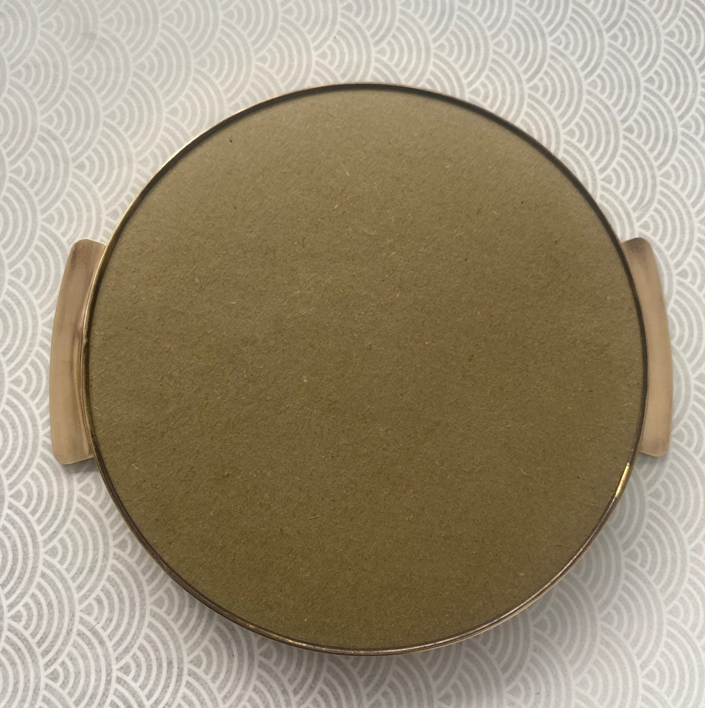 Gilded brass top and Art Deco mirror