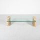 Mid-Century Modern Coffee Table, Glass and Travertine, Italy, 1970S