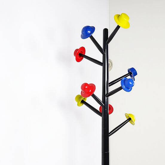 Postmodern coat stand 'Albero dei Cappelli' by Ugo Nespolo for Origlia, 1978