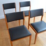 Suite of 4 Scandinavian chairs vintage Teck 960s