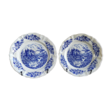 Set of 2 plates of Sarreguemines porcelain collection from the 70s