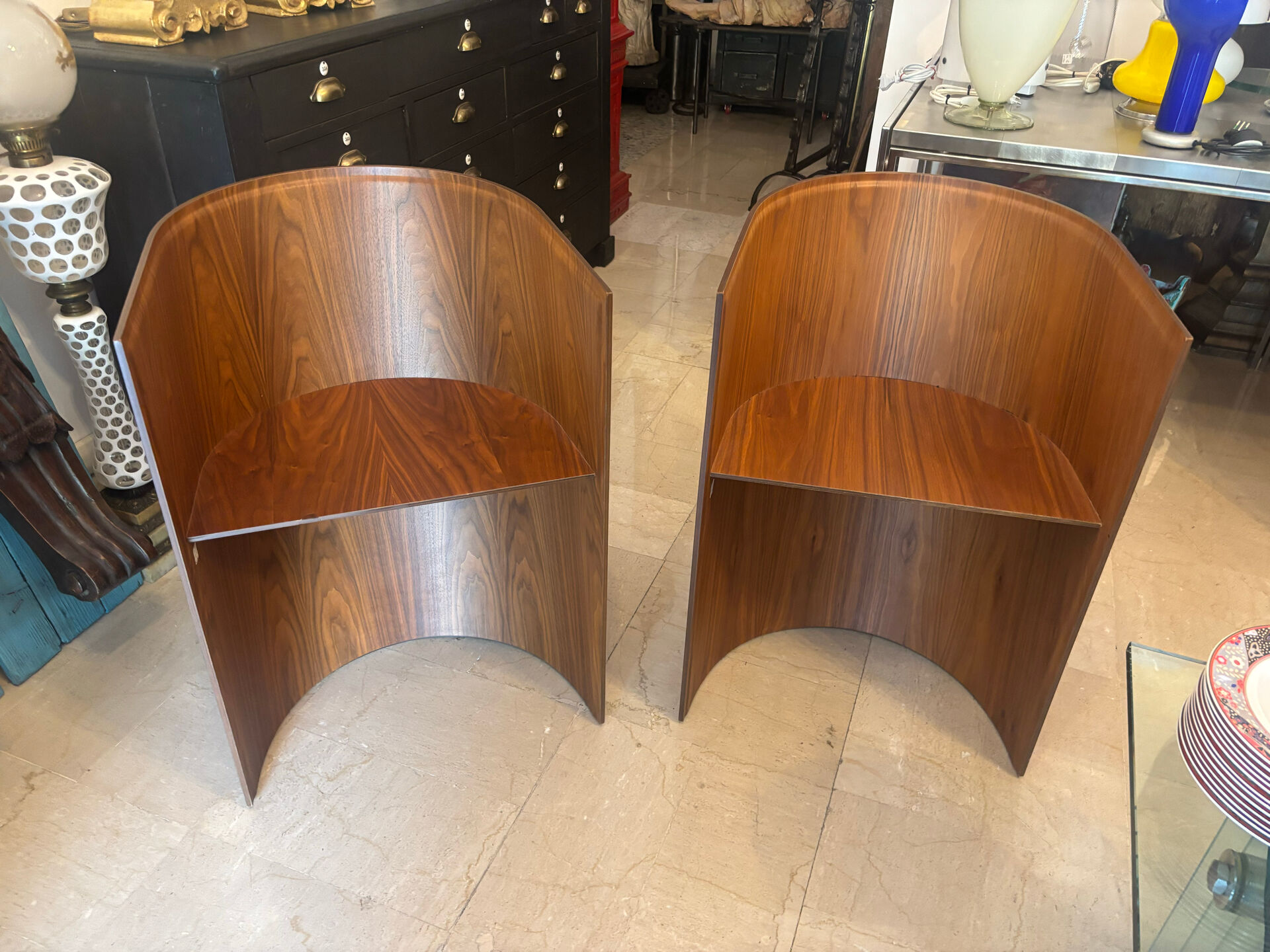 Pair of KANU 296 armchairs – Konstantin Grcic for Cassina – Walnut