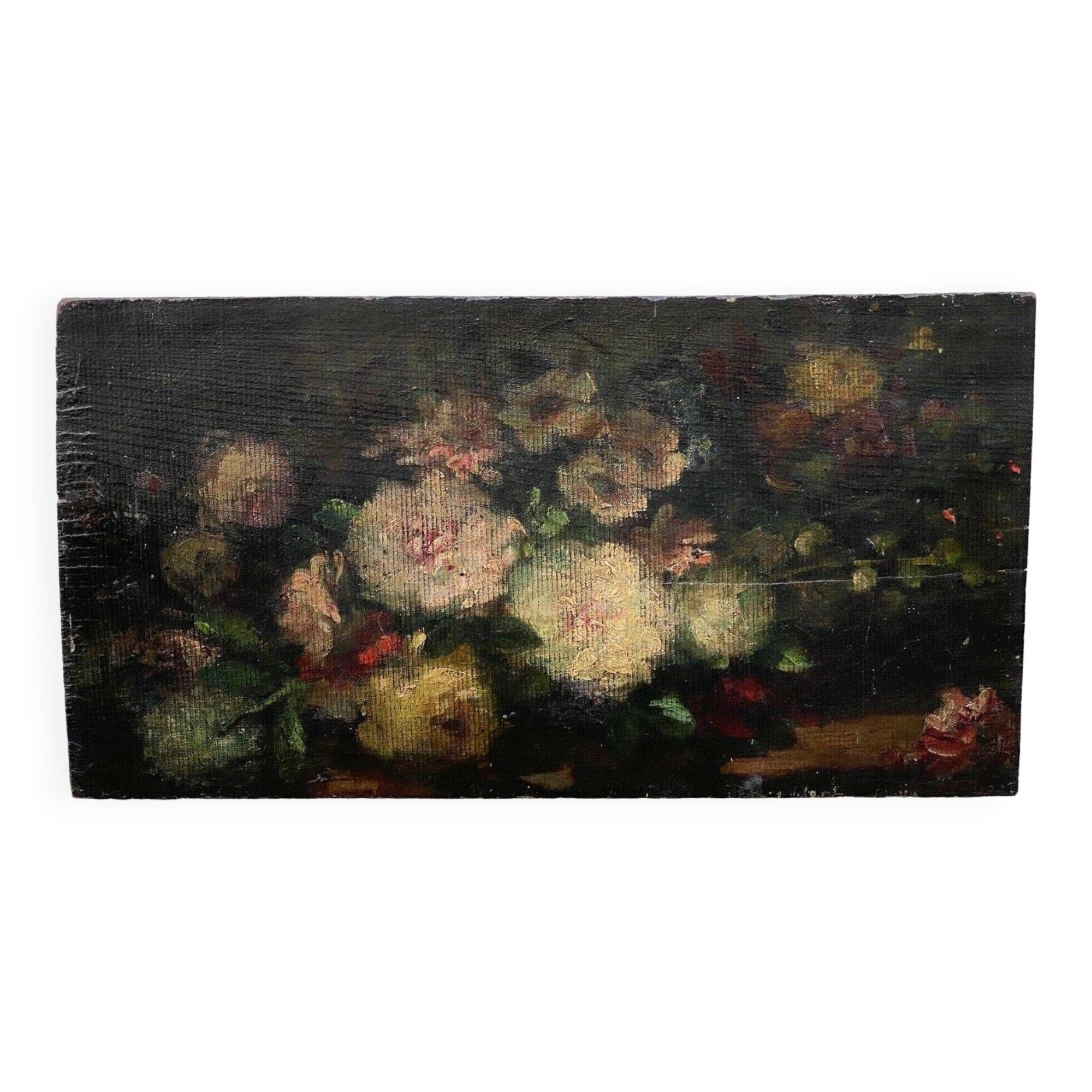 Oil on panel bouquet of flowers late 18th century still life