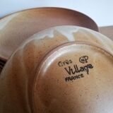 Set 8 plates for dessert sandstone Village NCF France