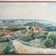 Watercolor painting 1909 "Pouilly-en-Auxois" (21) Signed Lépée + frame