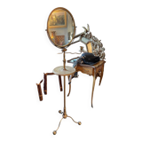 Old brass barber mirror
