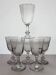 6 engraved glass wine/water glasses from the early 20th century.