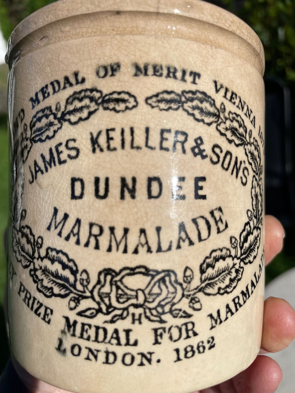 J.Dundee stoneware marmalade pot