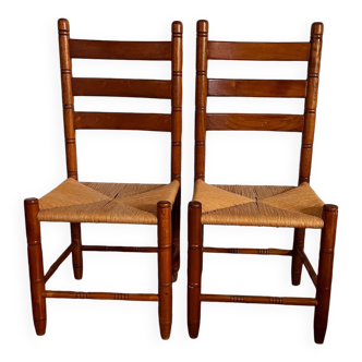 Paire de chaises bois
