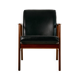 Teak armchair with leather upholstery