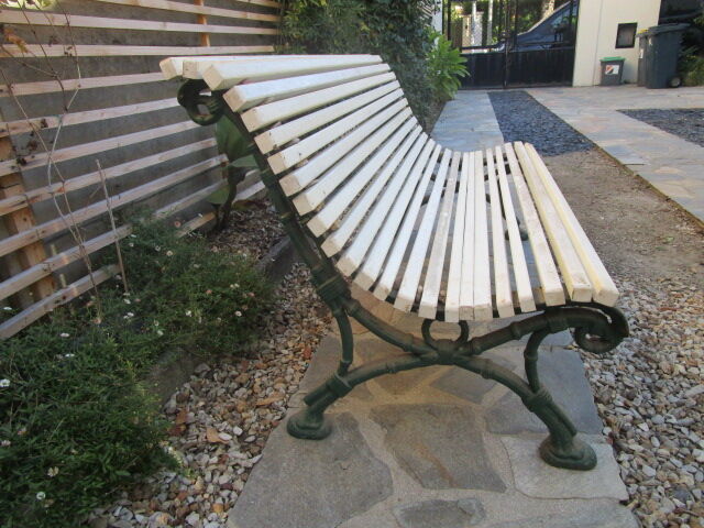 Old garden bench, cast iron foot early 20th