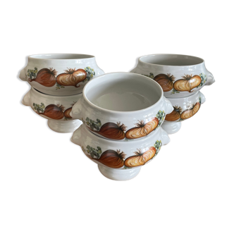 6 bols à oignons Bavaria porcelaine