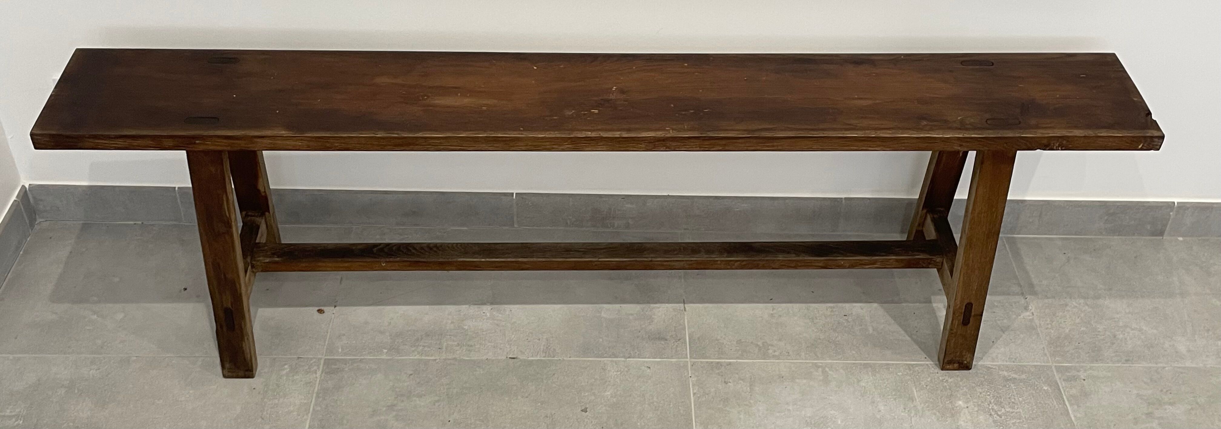 Pair of vintage oak farmhouse benches 3 places