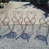 Heart-shaped iron garden chairs
