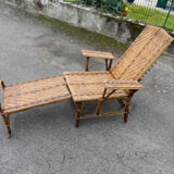 Wicker chaise longue