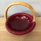 Ceramic and rattan basket
