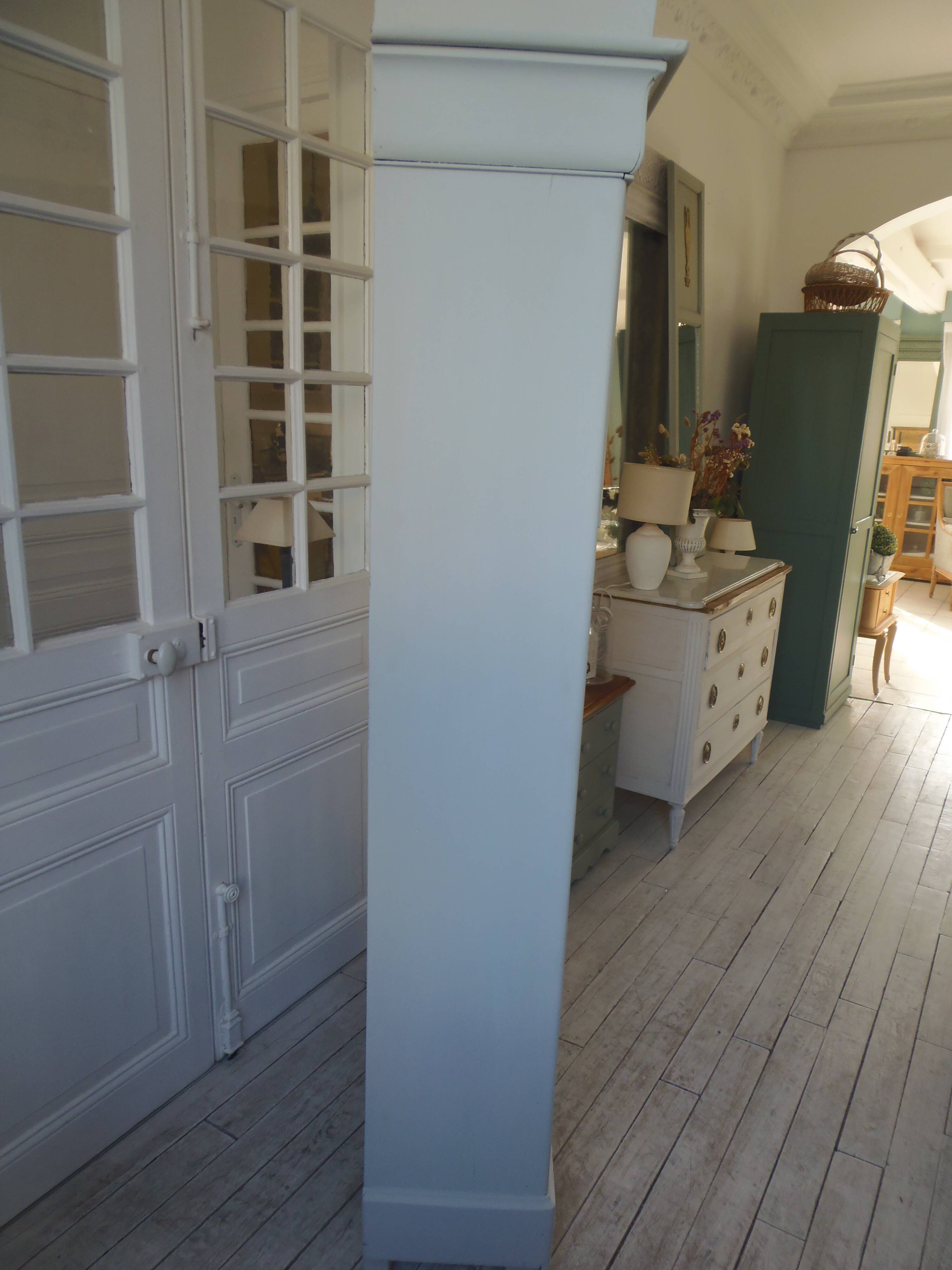 Library, vintage dresser re-enchanted in cloud gray.