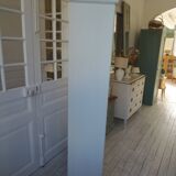 Library, vintage dresser re-enchanted in cloud gray.