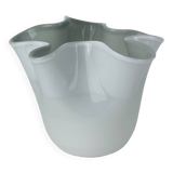 Vintage white glass handkerchief vase