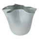 Vase mouchoir en verre blanc vintage