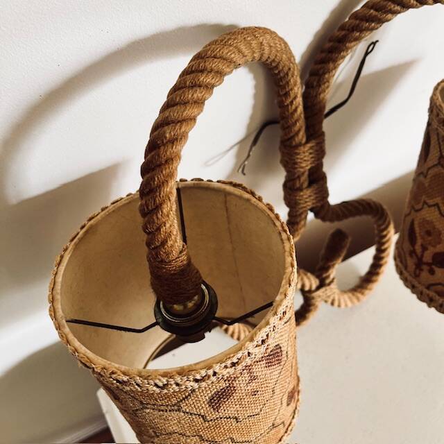 Large rope wall lamp