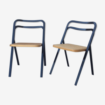 2 vintage Giorgio Cattelan folding chairs for Cidue 70s