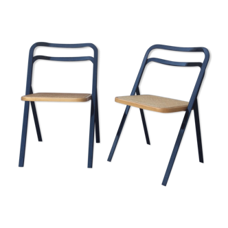 2 vintage Giorgio Cattelan folding chairs for Cidue 70s
