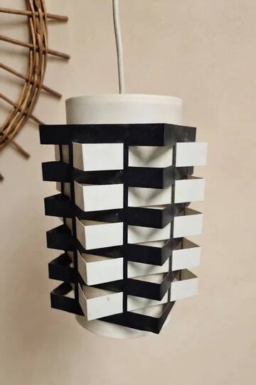 Pair of rare vintage table lamps, sculptural metal design, 1970s, 85 x 20 cm