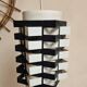 Pair of rare vintage table lamps, sculptural metal design, 1970s, 85 x 20 cm