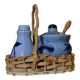 Ensemble salière poivrière en grès bleu d'Alsace.