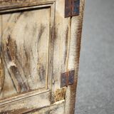 Old wooden sideboard, wooden furniture, brutalist storage furniture
