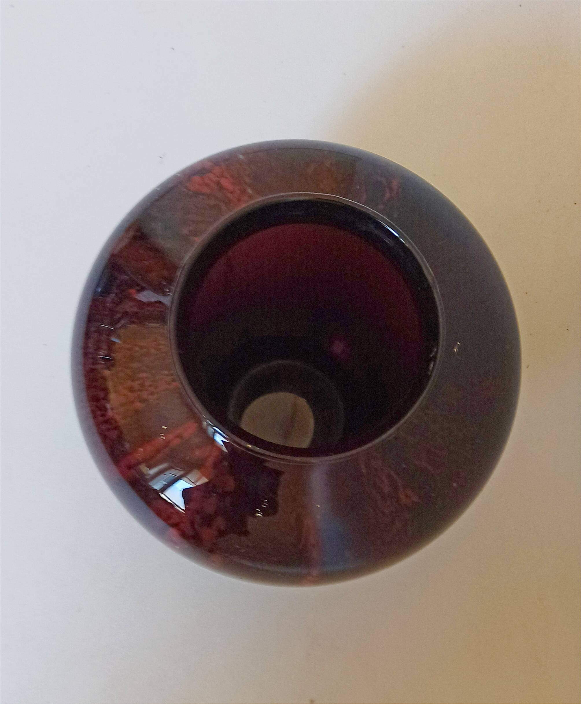 Carmine red blown glass vase 1950s