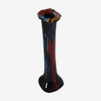 Vallauris soliflore vase in flamed ceramic