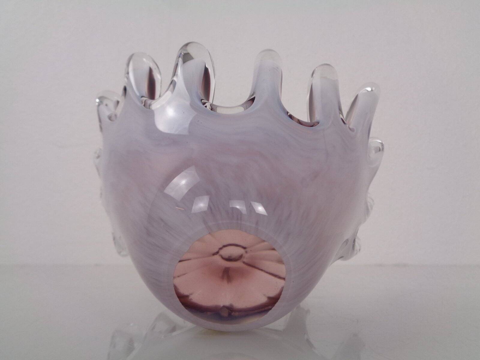 Handmade crystal glass bowl from Gränna Glas, Sweden, 1970s