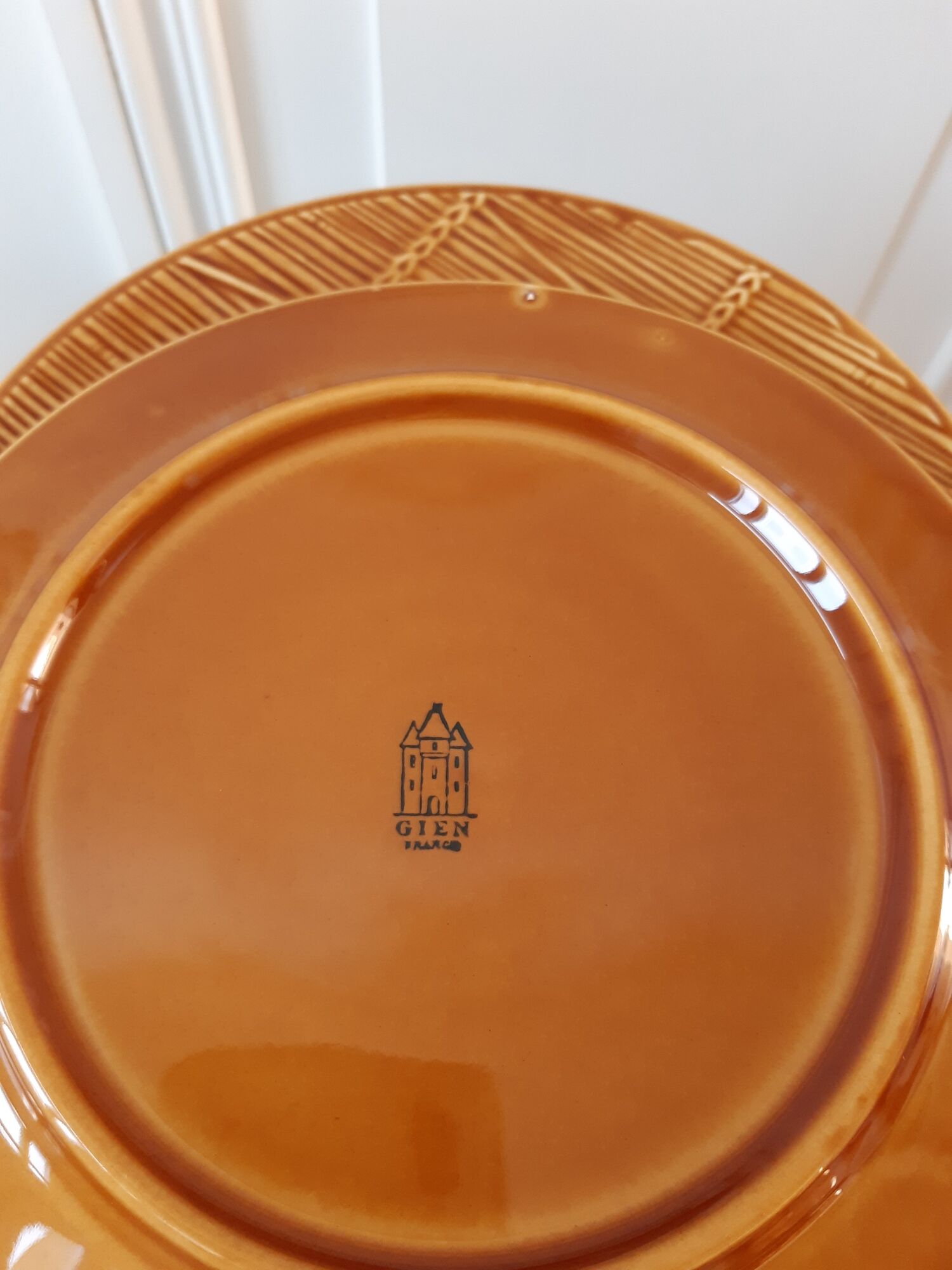Set of 10 dessert plates Gien model Bamboo 70s