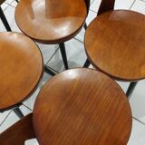 Suite of 6 chairs of Bistrot Baumann mismatched Mondor,Dove,Minuet