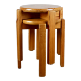 Pair of stackable pine stools