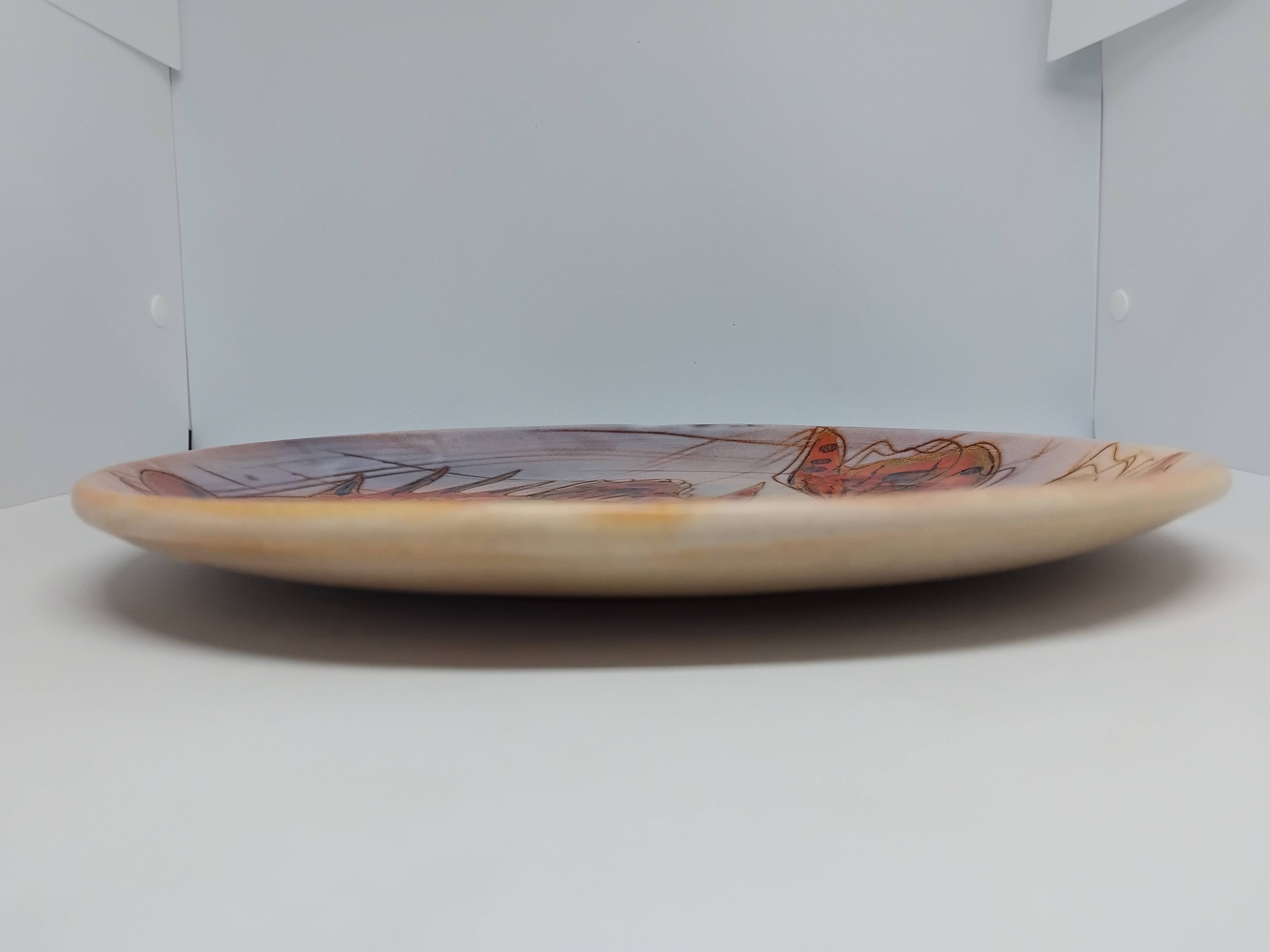 Assiette vintage année 60’. Monique Brenner / Vallauris.