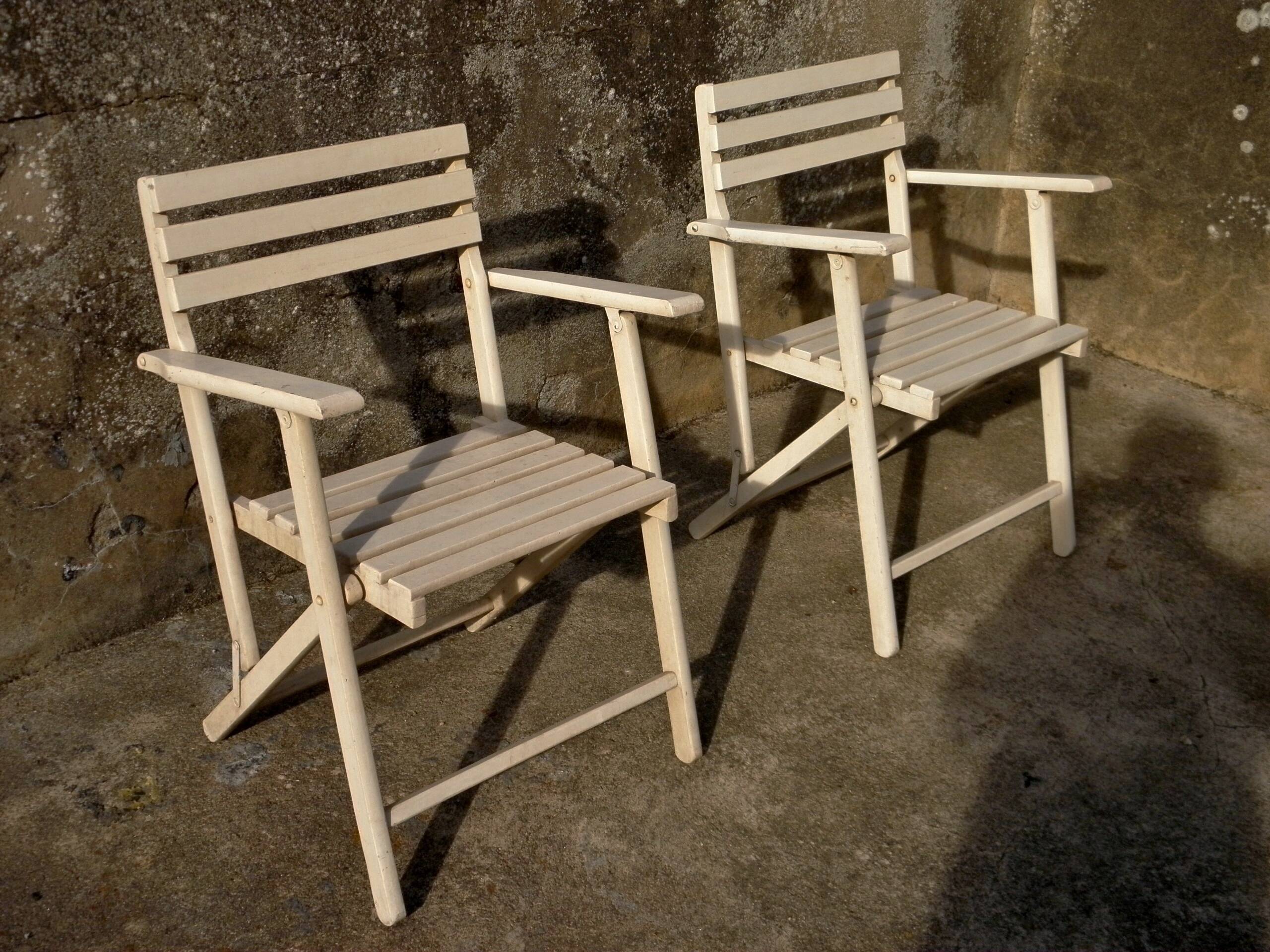 Pair of garden armchairs