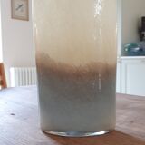 High oval vase in glass effect tie & dye natural gray beige