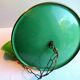 Green sheet metal and globe glass hanging lamp