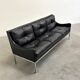Mid-century Bauhaus style leather 3-seat sofa, 1960s