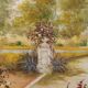 Contemporary painting "Villa with garden" mixed media '900