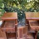 Pair of exotic wood storage columns - China