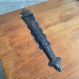 Swiss solid pine chest with wrought iron fittings, mid-20th century.