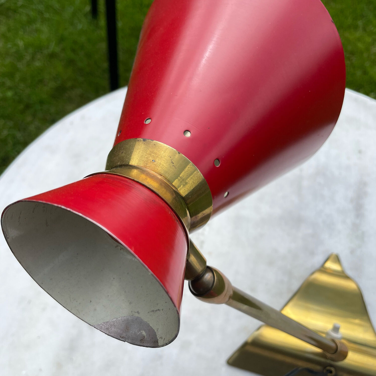 Vintage brass wall lamp 1950