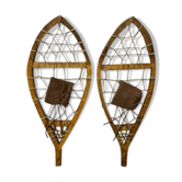 Pair of wooden snowshoes