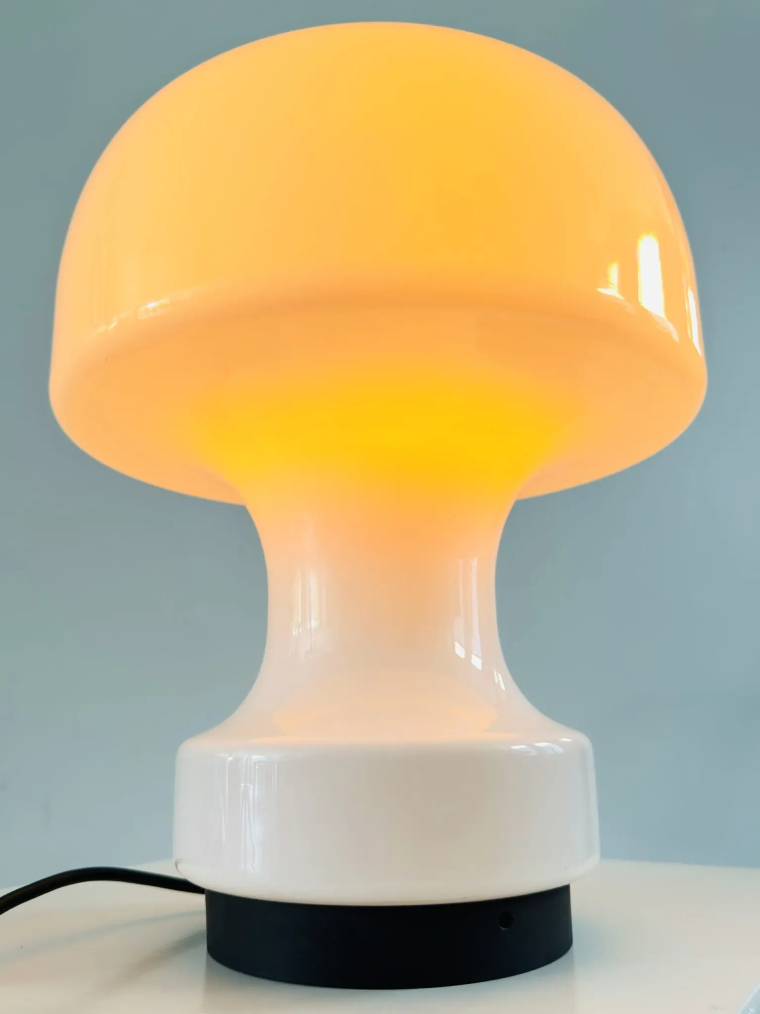 A-743 Mushroom Lamp By Glashütte Limburg, Germany, 1970S